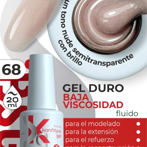 Gel duro BSG Konfithur baja viscosidad en frasco #68, 20 ml