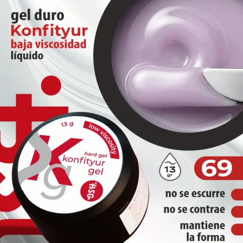 Gel duro BSG para extensiones Konfityur #69 – BAJA VISCOSIDAD (13 g)