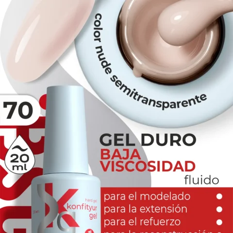 Gel duro BSG Konfithur baja viscosidad en frasco #70, 20 ml