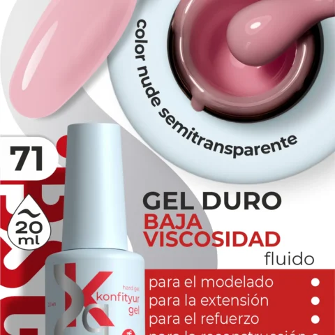 Gel duro BSG Konfithur baja viscosidad en frasco #71, 20 ml