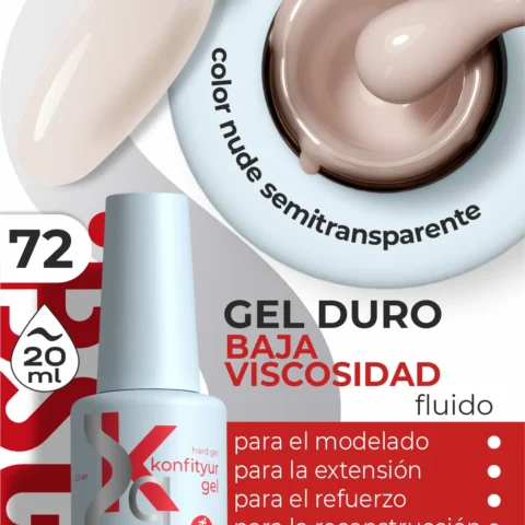 Gel duro BSG Konfithur baja viscosidad en frasco #72, 20 ml