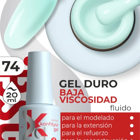 Gel duro BSG Konfithur baja viscosidad en frasco #74, 20 ml