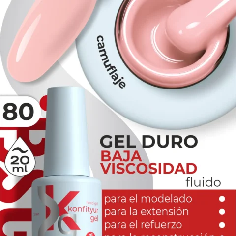 Gel duro BSG Konfithur baja viscosidad en frasco #80, 20 ml