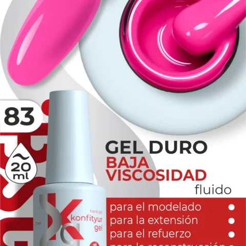Gel duro BSG Konfithur baja viscosidad en frasco #83, 20 ml