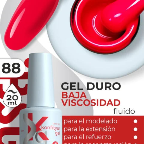 Gel duro BSG Konfithur baja viscosidad en frasco #88, 20 ml