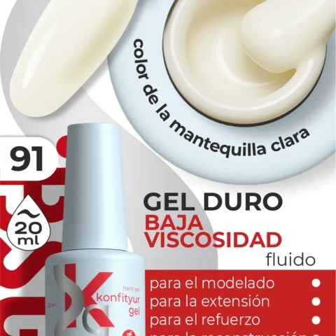 Gel duro BSG Konfithur baja viscosidad en frasco #91, 20 ml