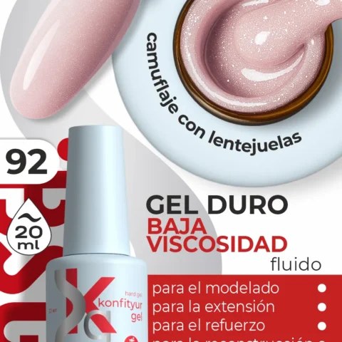 Gel duro BSG Konfithur baja viscosidad en frasco #92, 20 ml