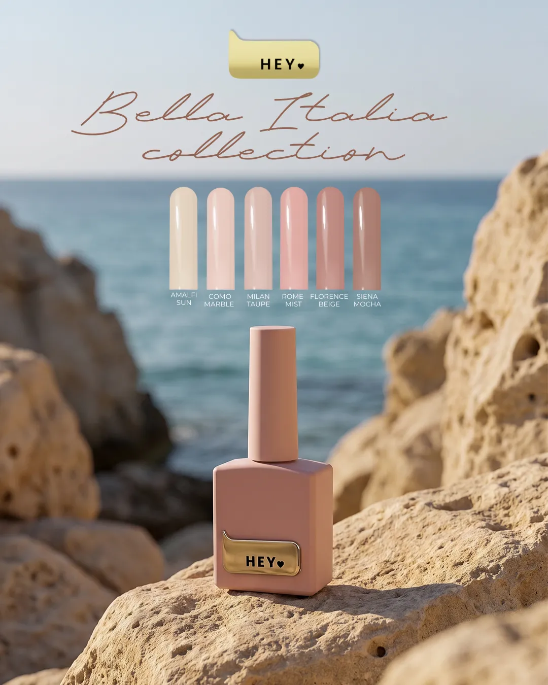 HeyLove, Esmaltes Semipermanente, Rome Mist, Bella Italia Collection - Imagen 7