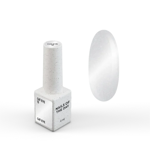 NAILSOFTHEDAY Gel Polish Cat Eye 15 – Ojo de Gato Plateado sobre Base Transparente · 6 ml