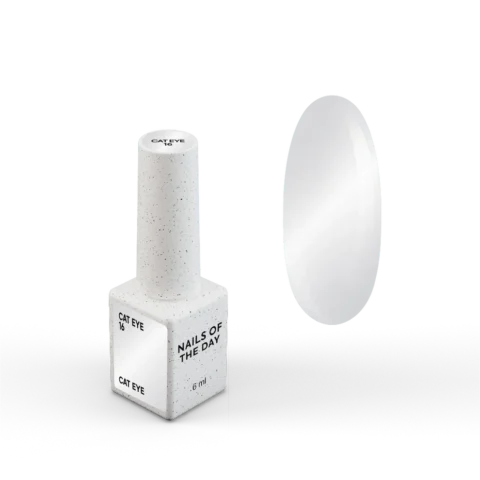 NAILSOFTHEDAY Gel Polish Cat Eye 16 – Ojo de Gato Plateado sobre Base Transparente · 6 ml