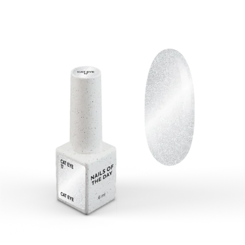 NAILSOFTHEDAY Gel Polish Cat Eye 17 – Ojo de Gato Plateado sobre Base Lechosa · 6 ml